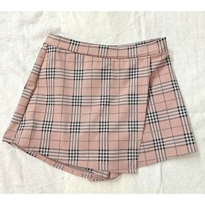 Love Tree Pink Plaid Mini Skirt Skort Women M 90s Preppy Y2K Whimsigoth Academia
